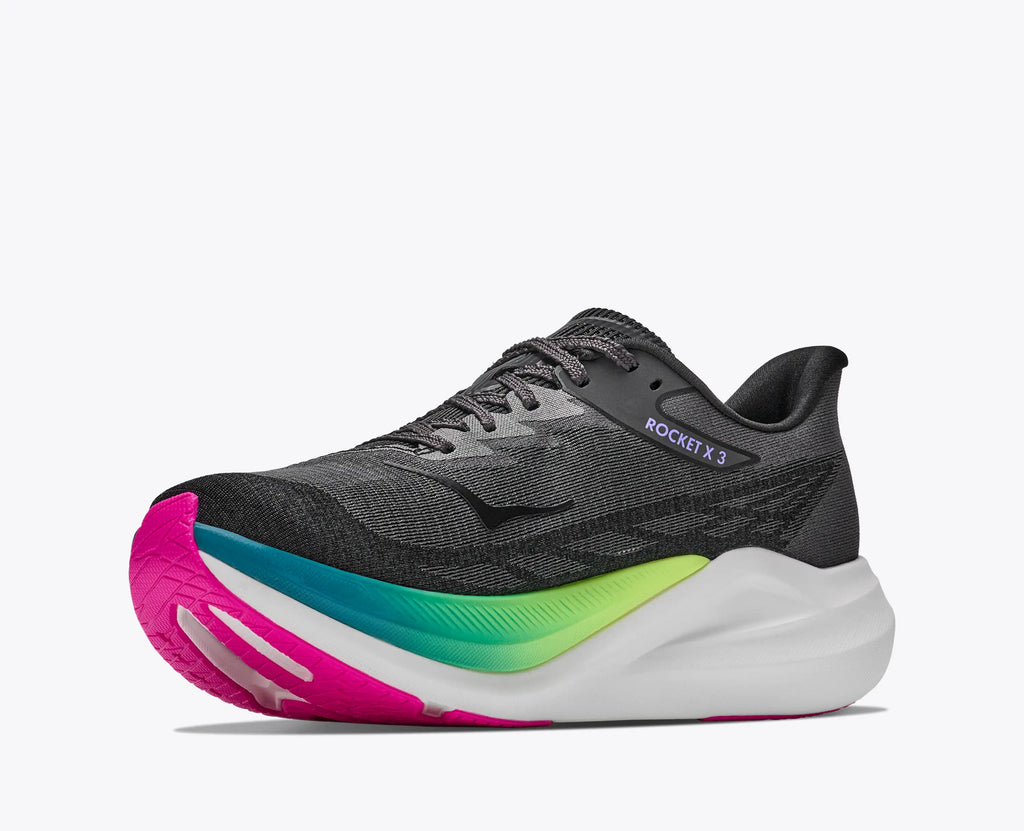 HOKA Rocket X 3 (Unisex) – Black/Neon Nebula – view 3