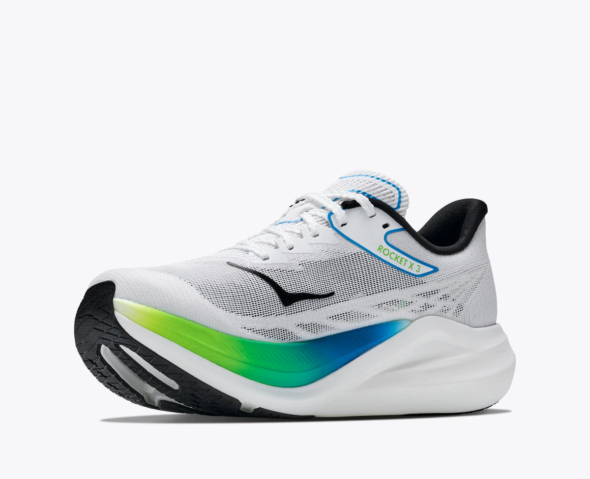 HOKA Rocket X 3 (Unisex) – Frost/Electric Lime – view 3