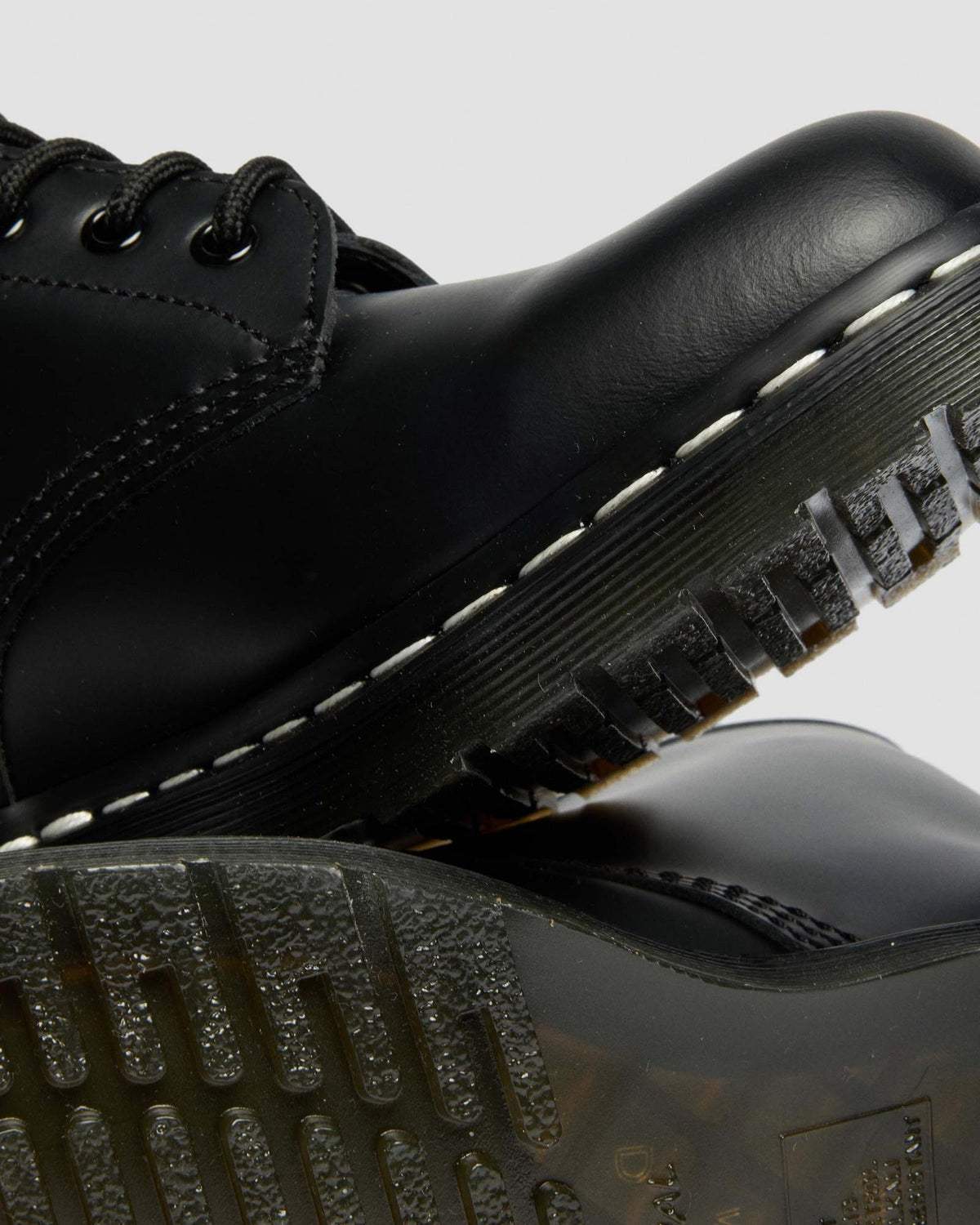 Dr. Martens 1460 White Stitch Smooth Leather Boot – Black