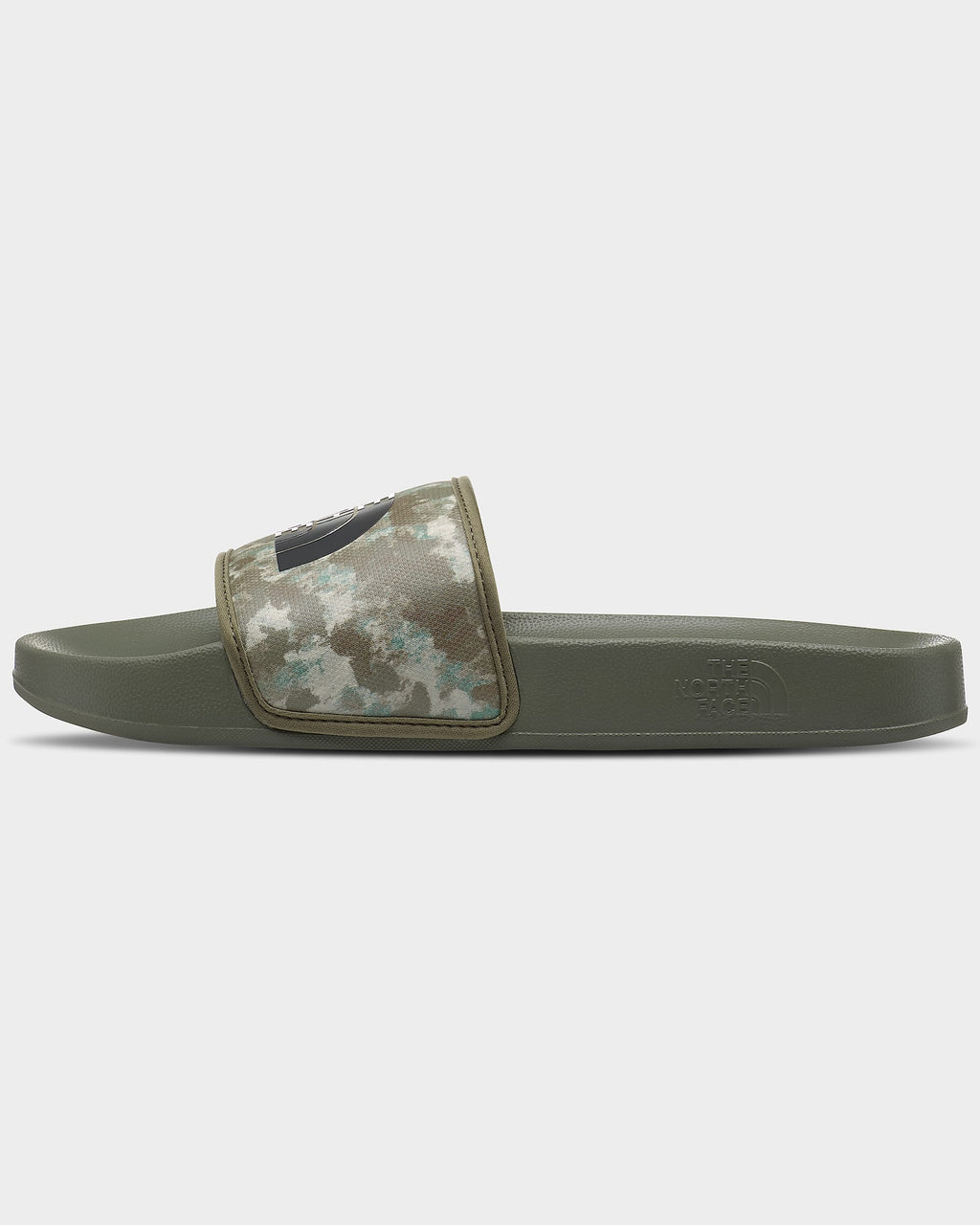 The North Face Base Camp Slides III – Military Olive Stippled Camo Print/TNF Black