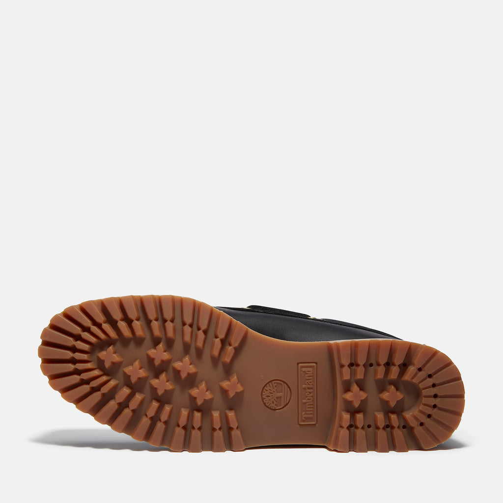 Timberland Authentic 3-Eye Lug Handsewn Boat Shoe – Black Full-Grain
