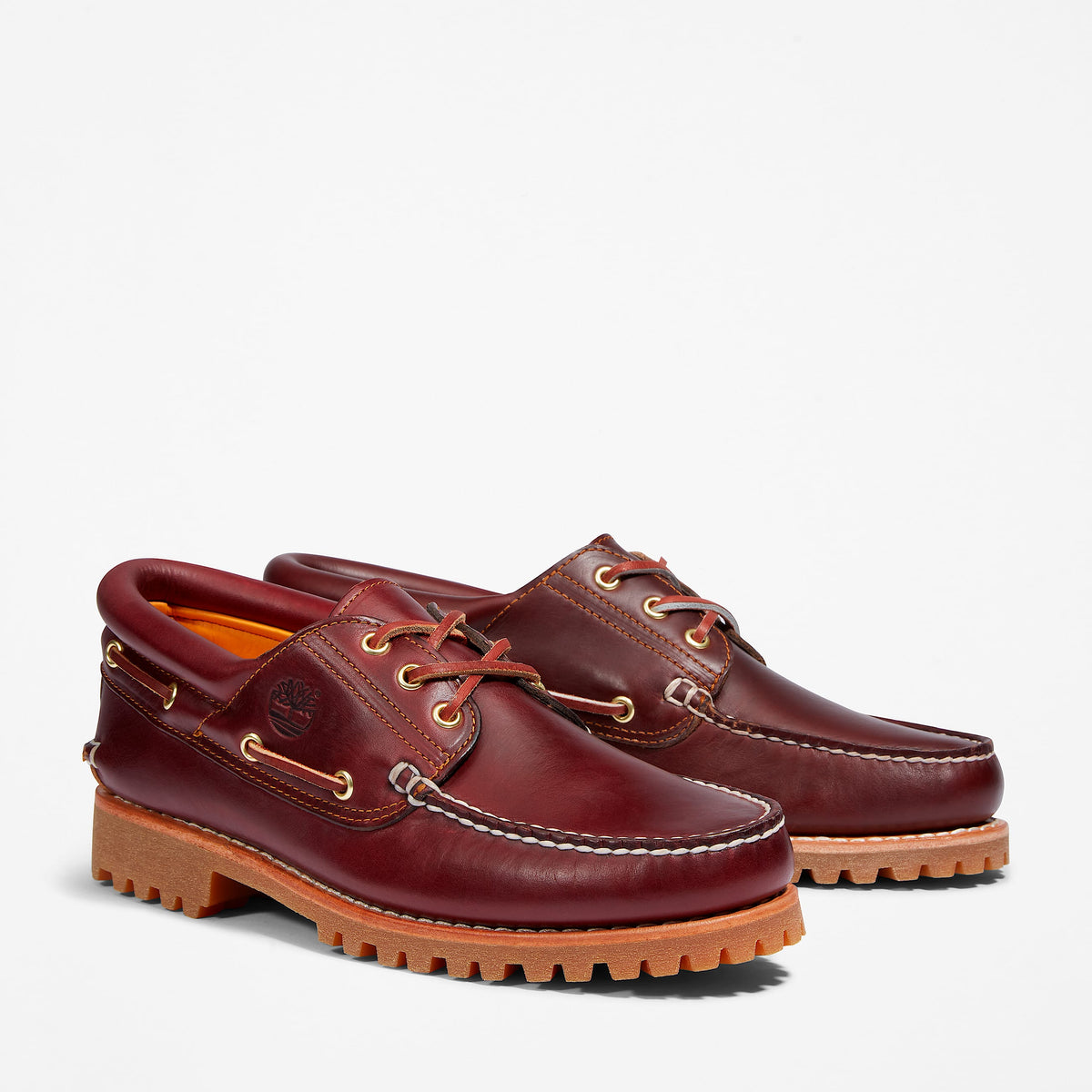 Timberland Authentic 3-Eye Lug Handsewn Boat Shoe – Burgundy