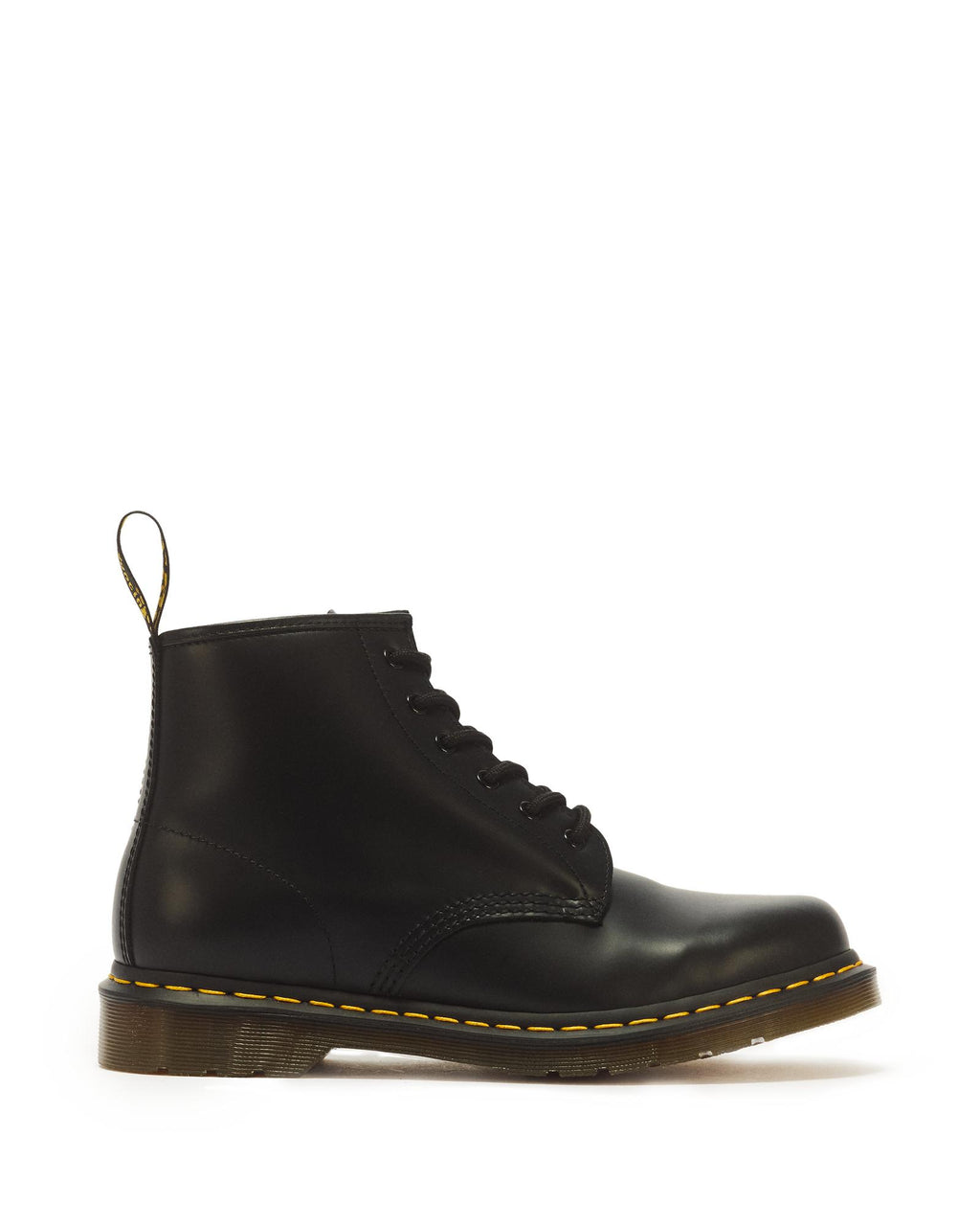 Dr. Martens 101 Yellow Stitch Smooth Leather Ankle Boot – Black