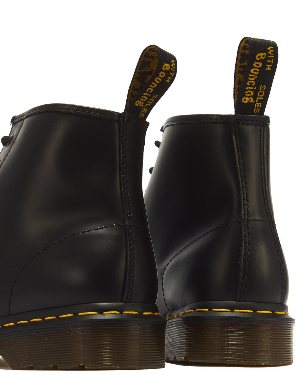 Dr. Martens 101 Yellow Stitch Smooth Leather Ankle Boot – Black