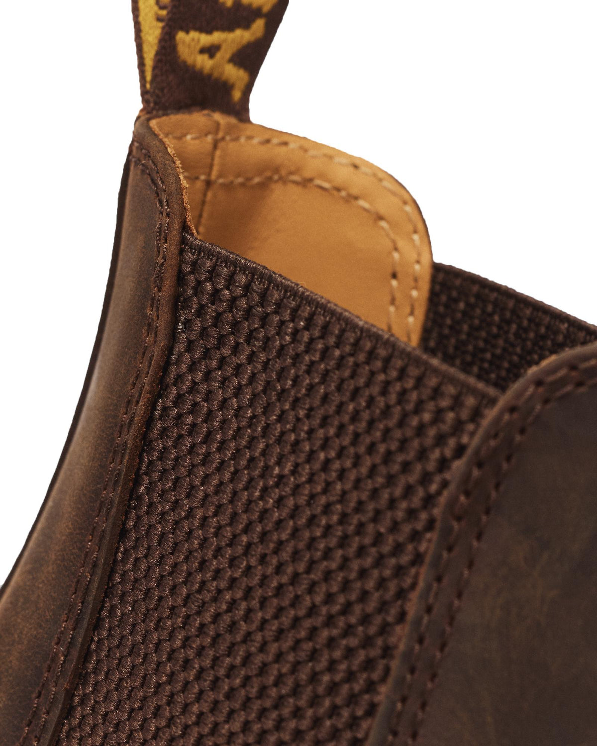 Dr. Martens 2976 Yellow Stitch Crazy Horse Chelsea Boot – Dark Brown
