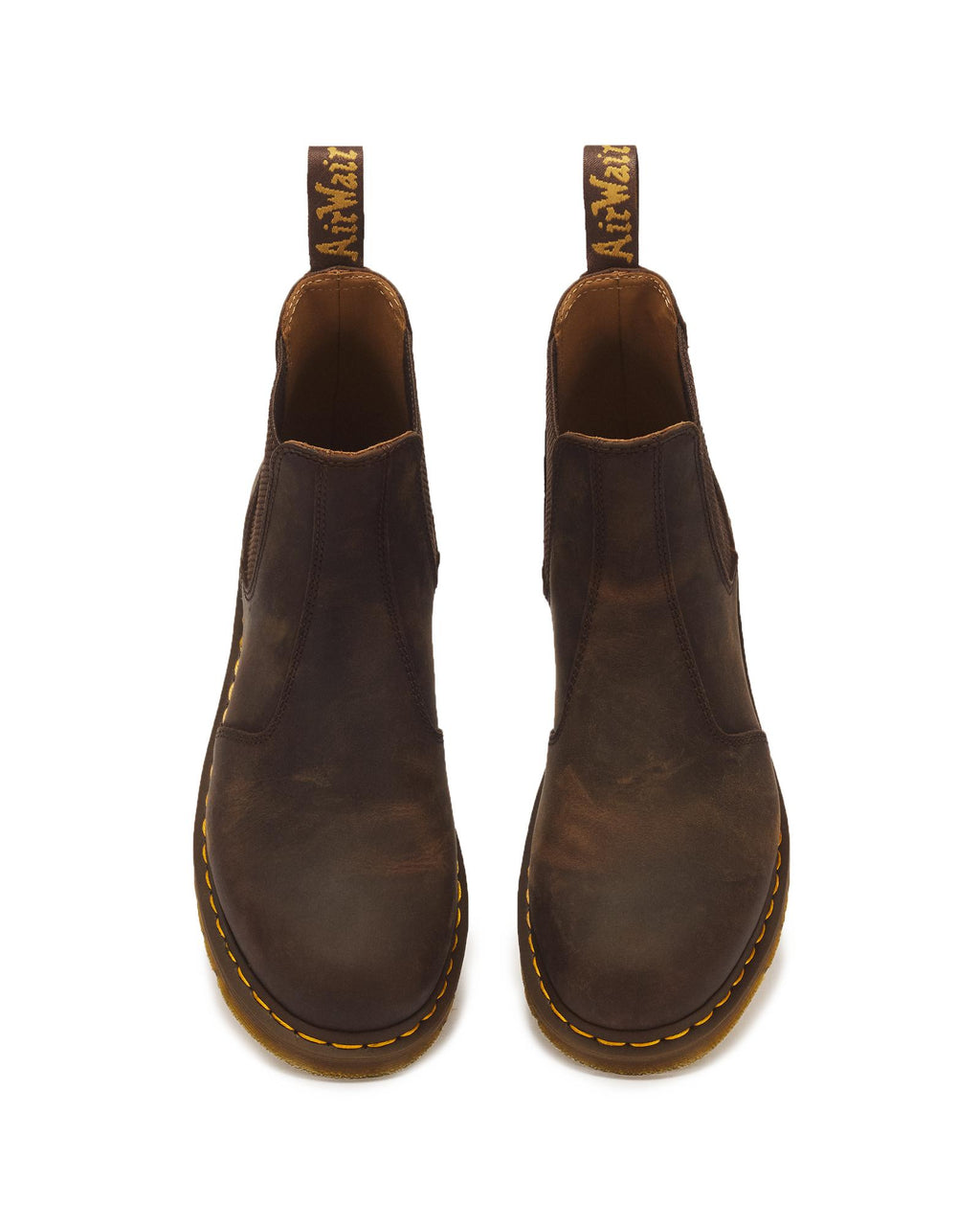 Dr. Martens 2976 Yellow Stitch Crazy Horse Chelsea Boot – Dark Brown