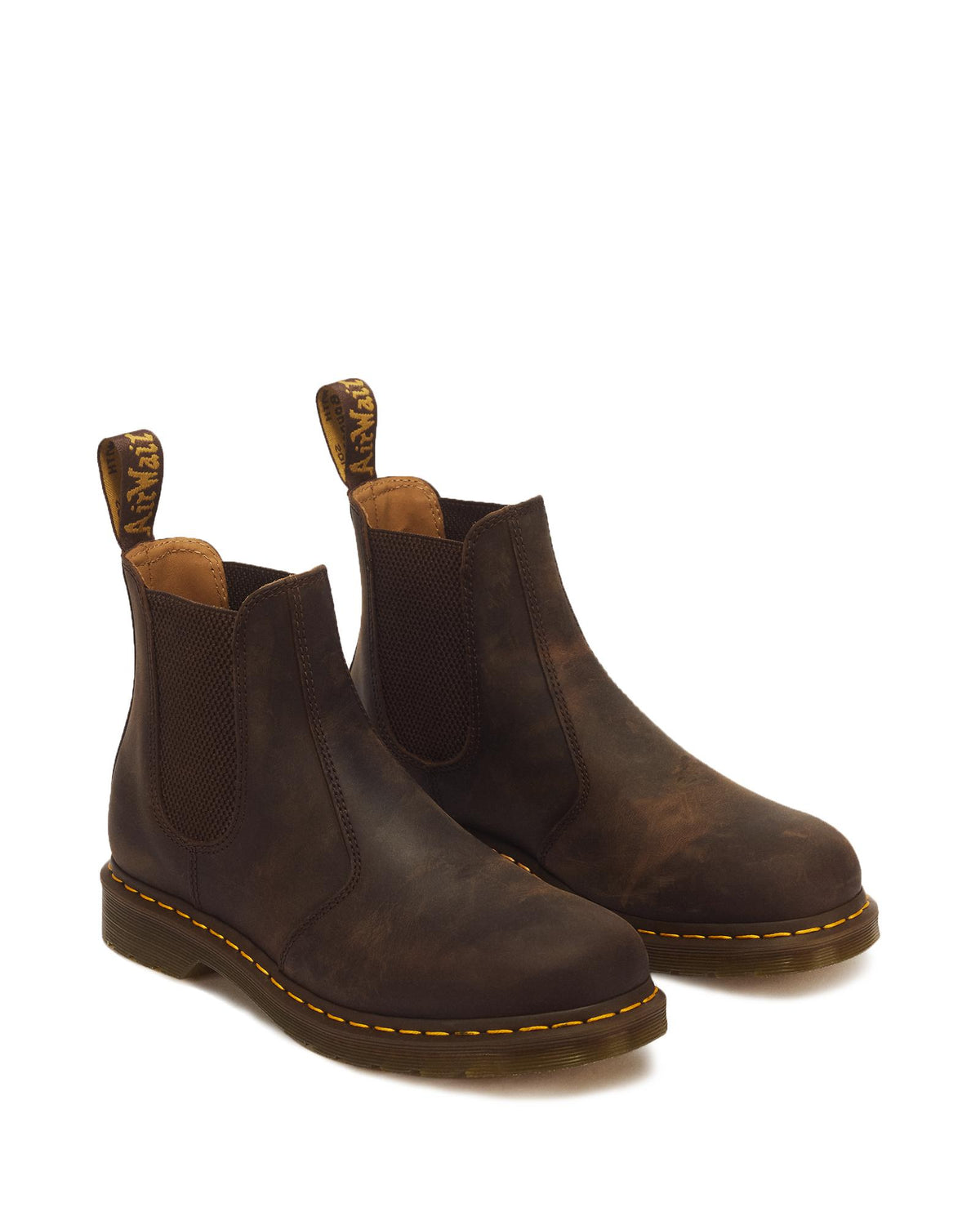 Dr. Martens 2976 Yellow Stitch Crazy Horse Chelsea Boot – Dark Brown