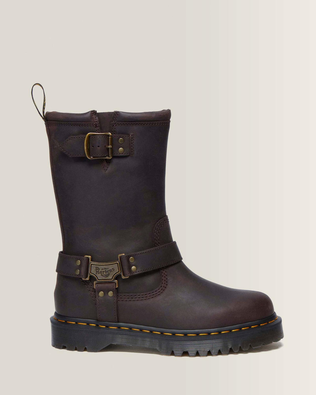 Dr. Martens Anistone Tall Leather Biker Boot – Dark Brown