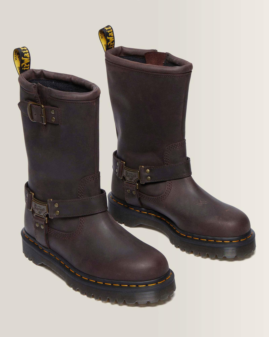 Dr. Martens Anistone Tall Leather Biker Boot – Dark Brown