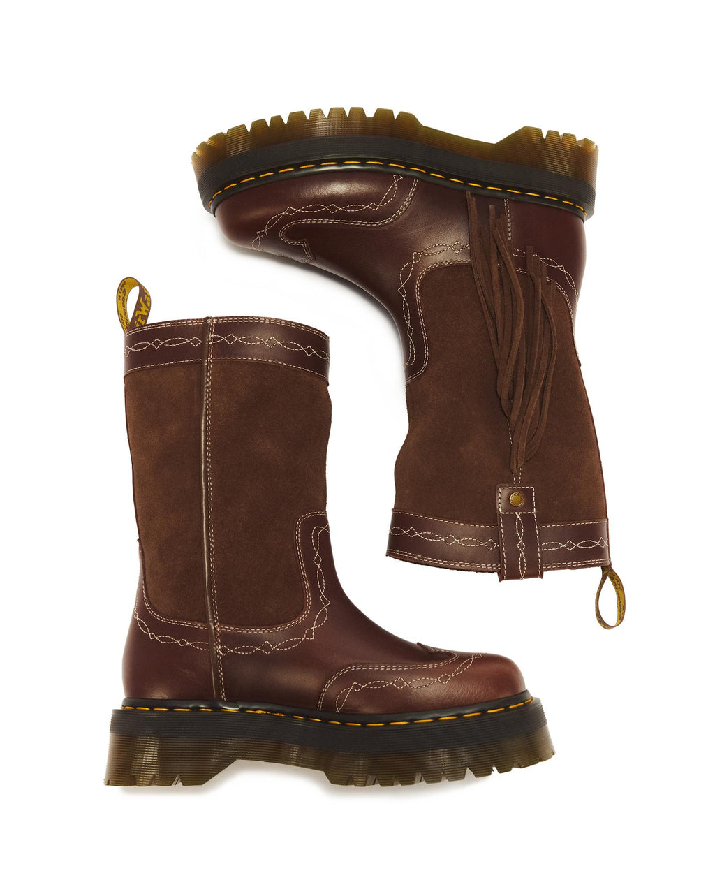 Dr. Martens Desert Rodeo Quad Mid Leather & Suede Boot – Dark Brown
