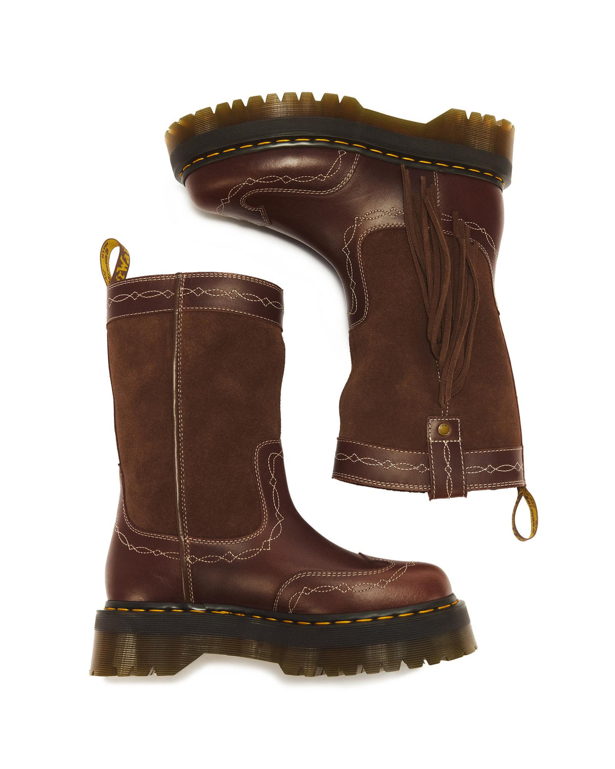 Dr. Martens Desert Rodeo Quad Mid Leather & Suede Boot – Dark Brown