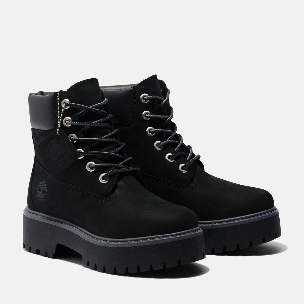 Timberland Women's Stone Street 6-Inch Waterproof Platform Boot – Jet Black