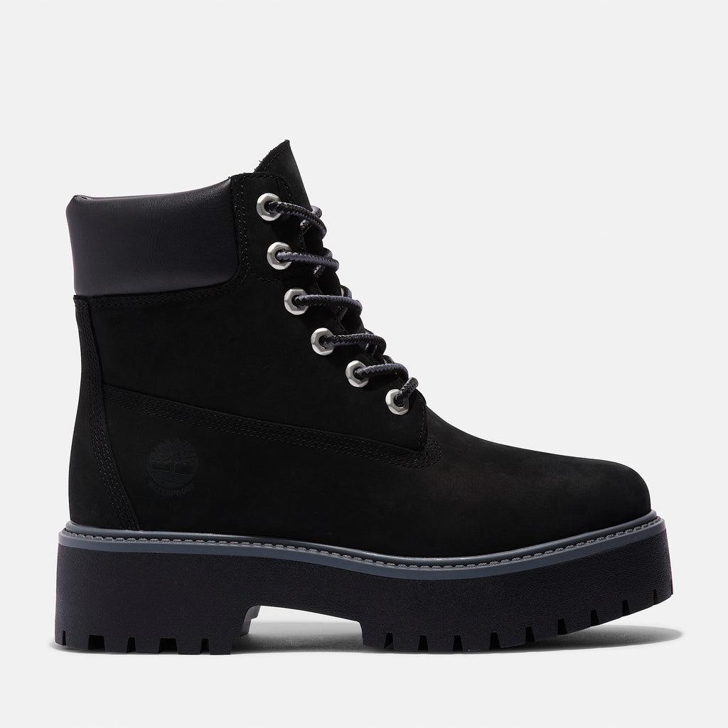 Timberland Women's Stone Street 6-Inch Waterproof Platform Boot – Jet Black