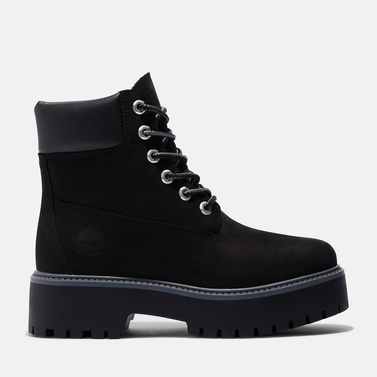 Timberland Women's Stone Street 6-Inch Waterproof Platform Boot – Jet Black