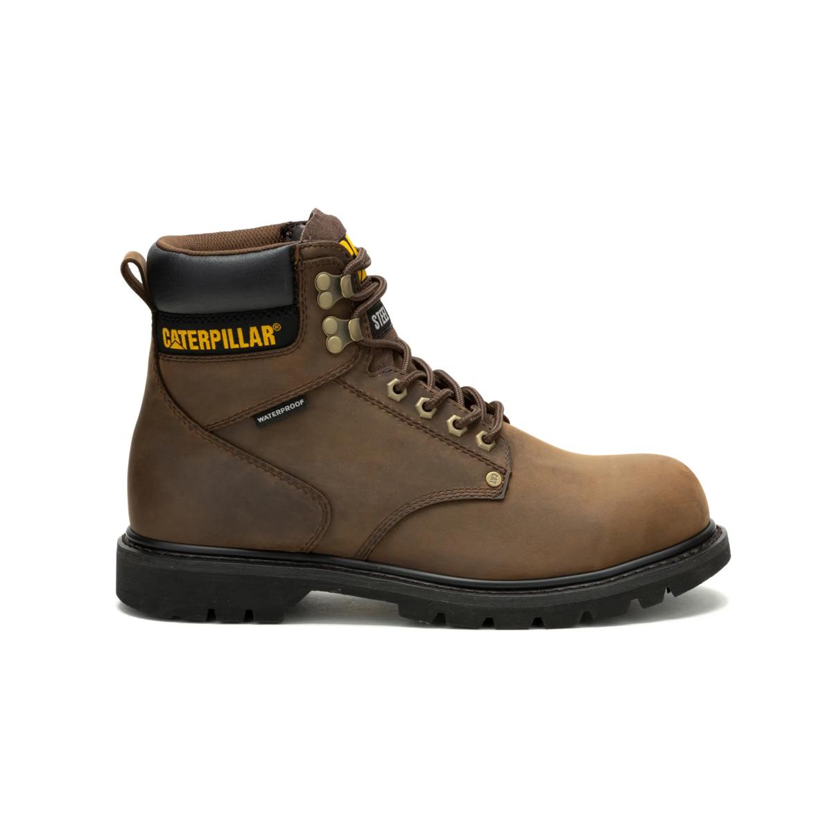 CAT Second Shift Waterproof Steel Toe Work Boot – Dark Brown – view 1
