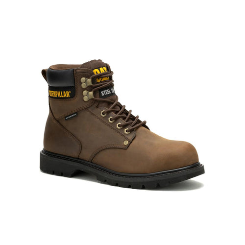 CAT Second Shift Waterproof Steel Toe Work Boot – Dark Brown – view 2